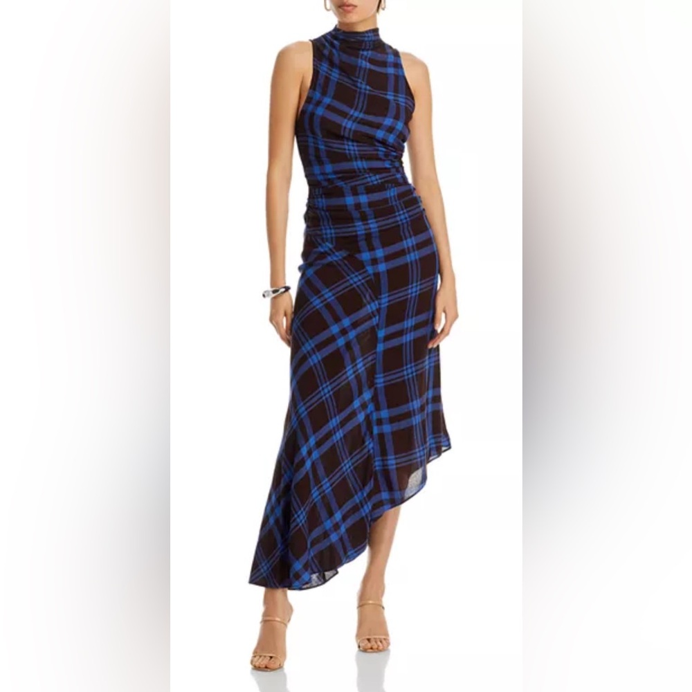 A.L.C. Blue and Black Maxi Trumpet Dress